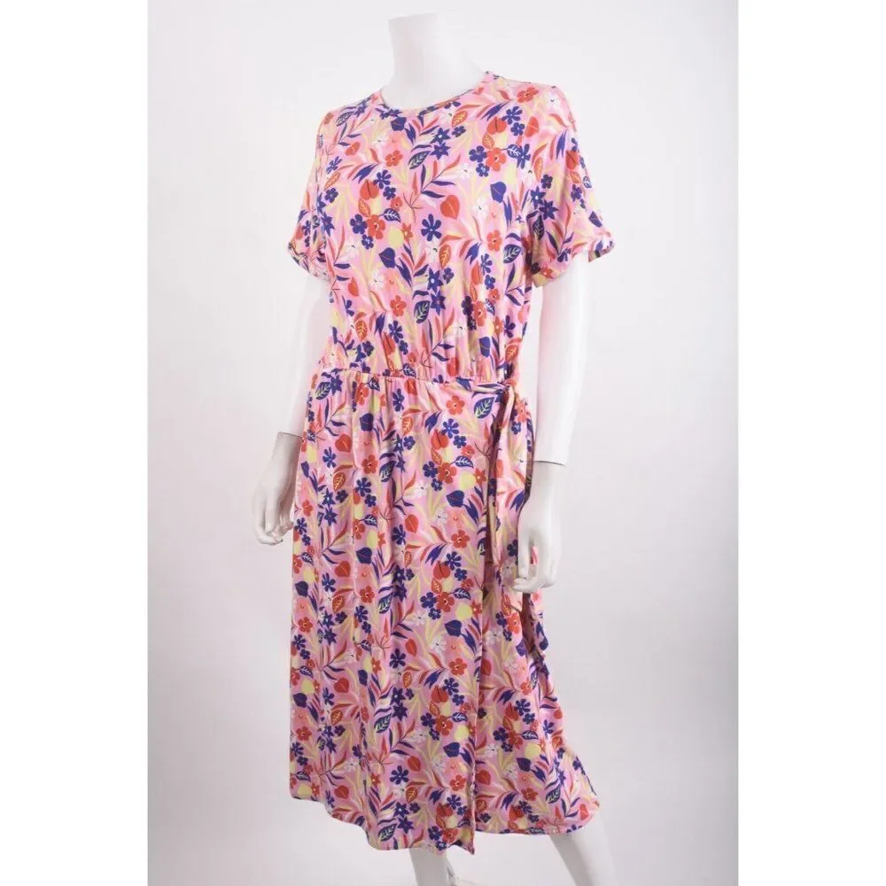 Boden Womans Amanda Midi Dress UK 14R US 10 Pink Multicolor Floral NWT - Picture 3 of 6